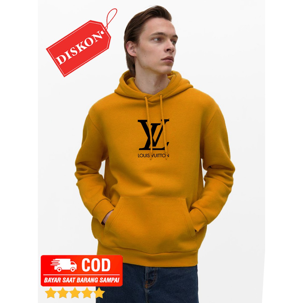 Sweater Hoodie Terbaru LV  Hoodie Pria LOGO SABLON / LOGO PRINTED PREMIUM / Pakaian Baju Pria Wanita