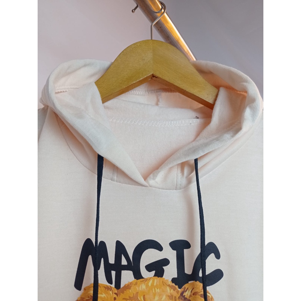 MAGIC TEDDY BEAR SWEATER HODIE FLEECE PRINTING - HOODIE WANITA OVERSIZE