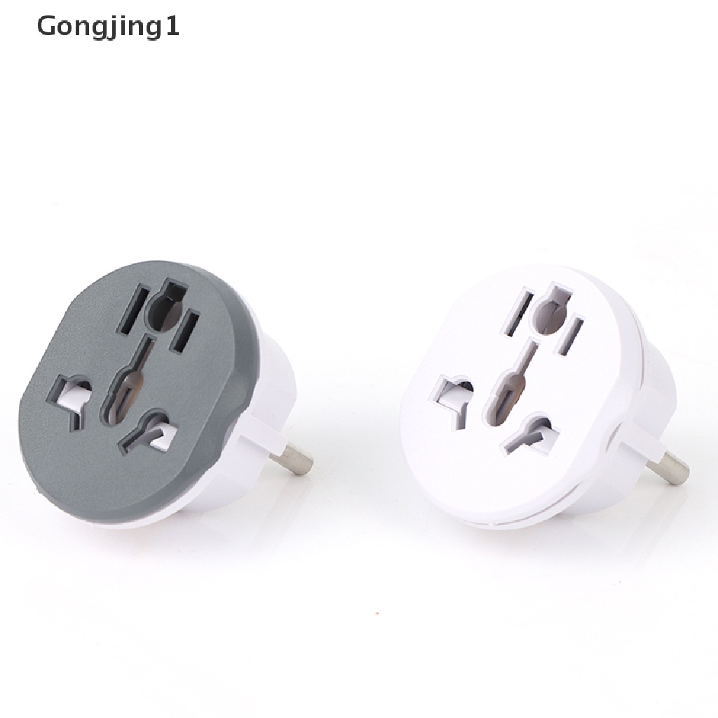 Gongjing1 Adapter Konverter Socket Dinding Universal 2 Pin Bulat AU US UK CN Ke EU