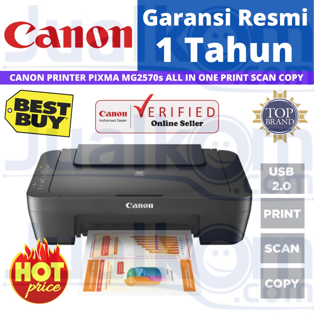 CANON PRINTER PIXMA MG2570s MG2570 2570s Pengganti MG2577s 2577s Hitam AIO Print Scan Copy