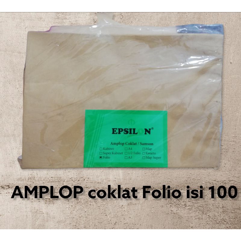 

READY!! Epsilon amplop coklat Folio isi 100