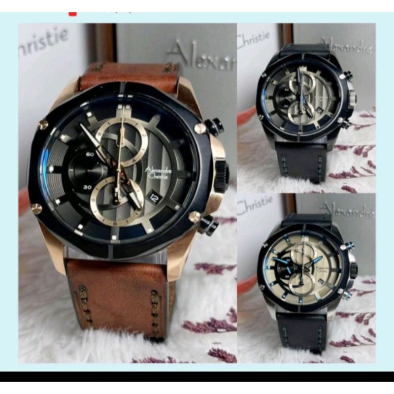 jam tangan tali kulit alexsander kristi tali kulit