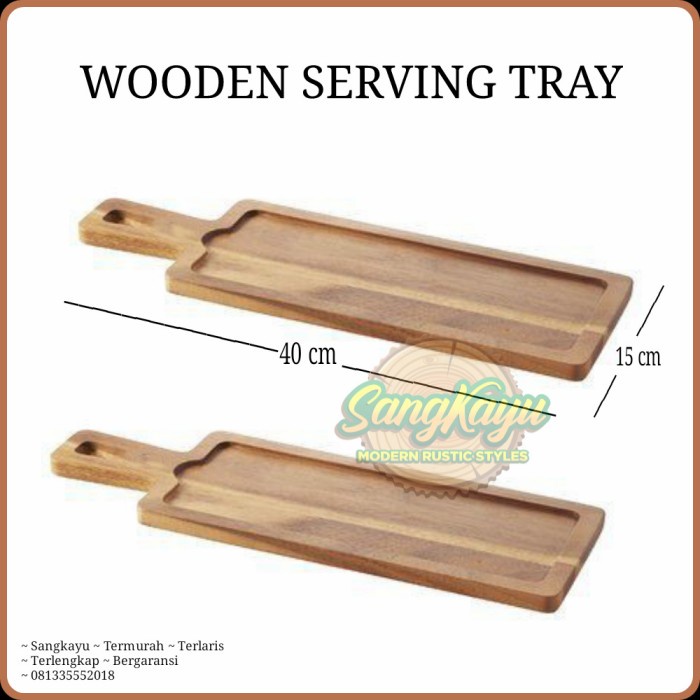 Nampan kayu jati mahoni Wood serving tray kayu nampan piring saji kayu - Kayu mahoni