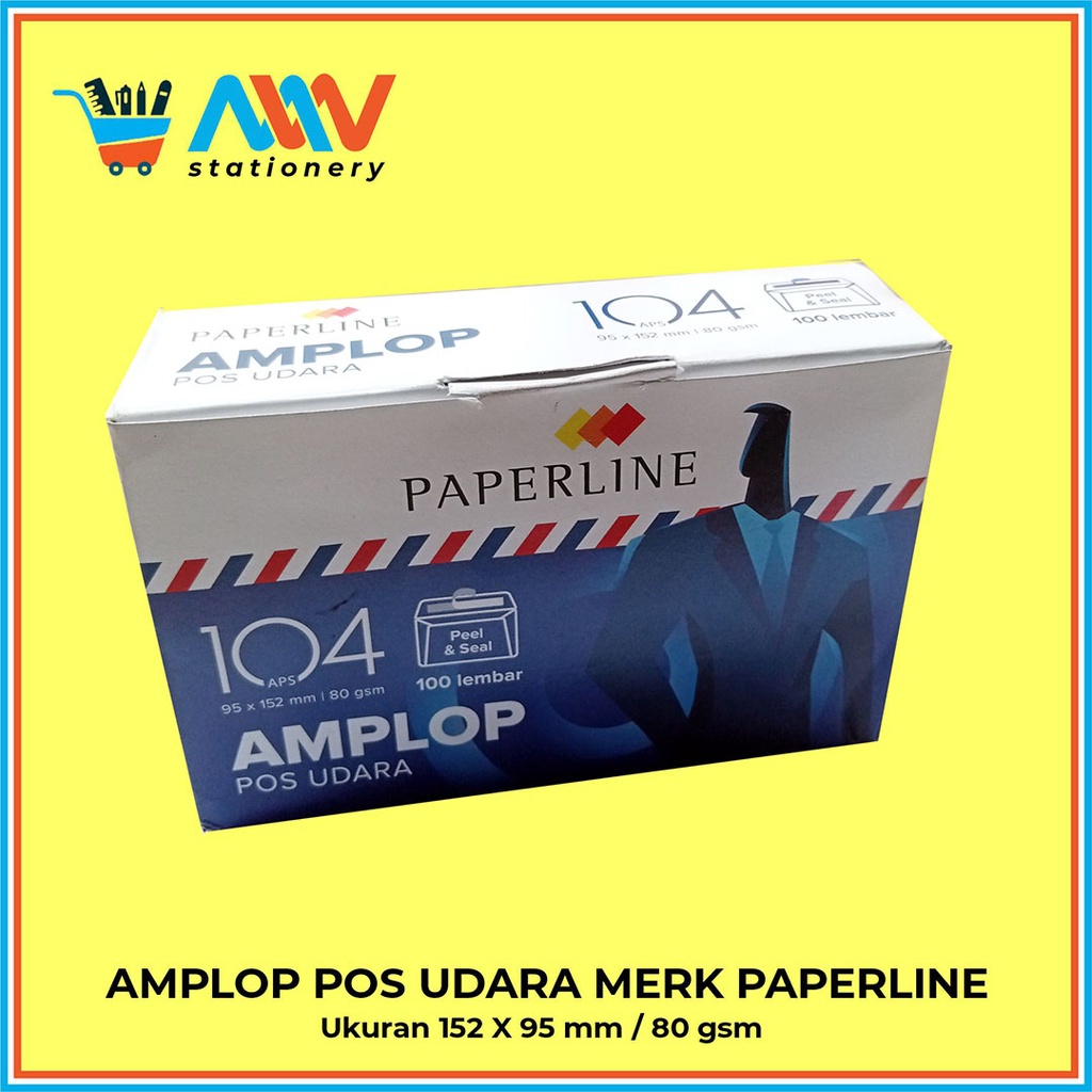 

Amplop Pos Udara Merk Paperline Ukuran Sedang 152 x 95 mm isi 100pcs