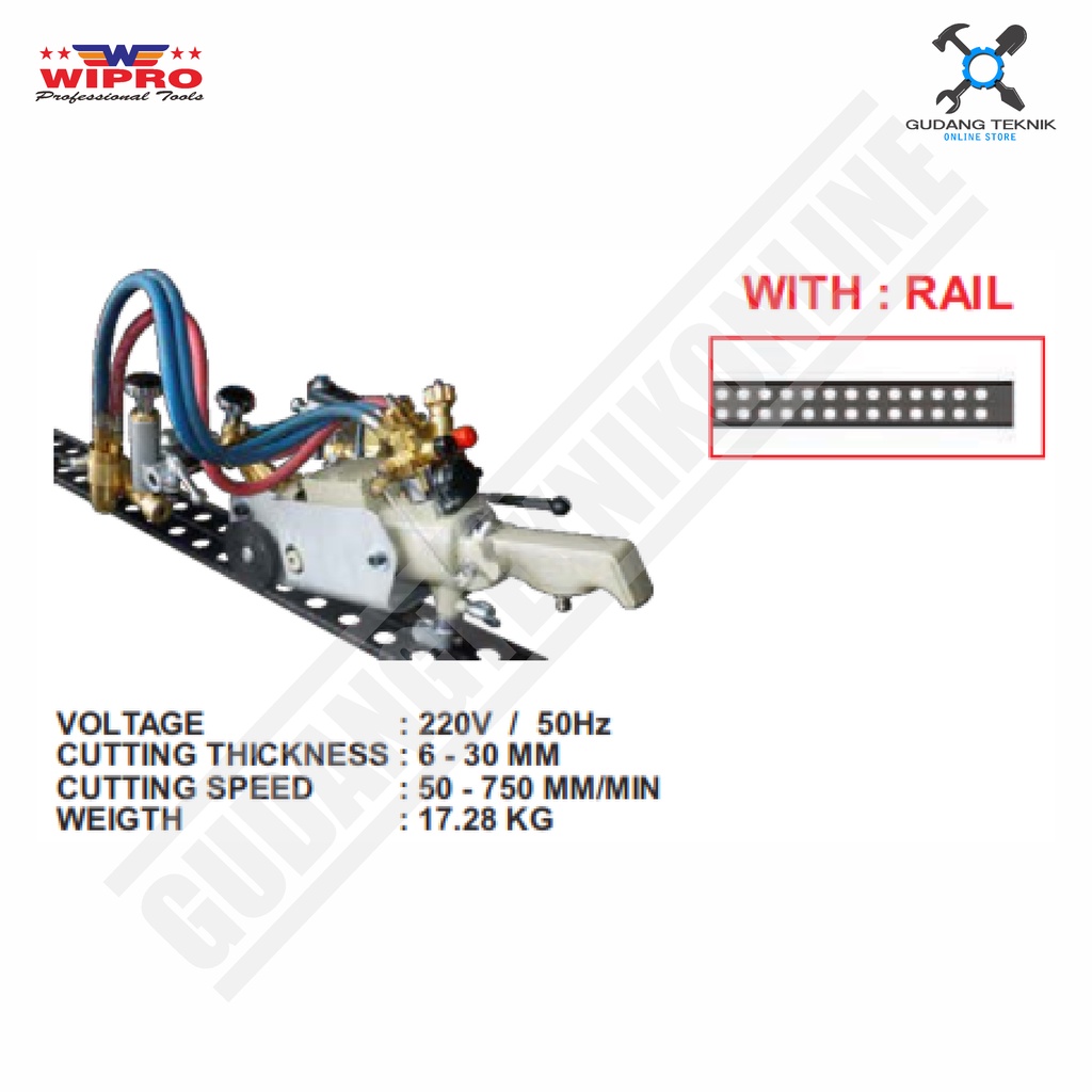 Mesin Potong Besi Baja Gas Semi Automatic WIPRO HK-30B / Gas Cutting Machine Semi Automatis WIPRO HK 30 B - HK30B WIPRO