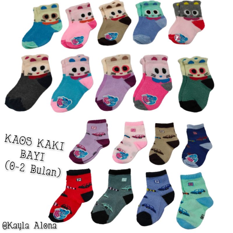 (1pack isi 2 psg) KAOS KAKI BABY ( 0-2bln )