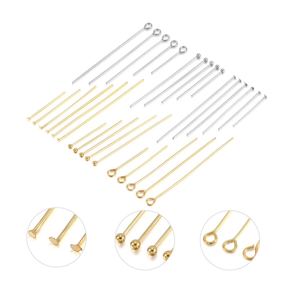 50pcs Emas Stainless Steel Mata Jarum 20 25 30 35 40 45 Mm DIY Kalung Gelang Perhiasan Membuat Aksesoris