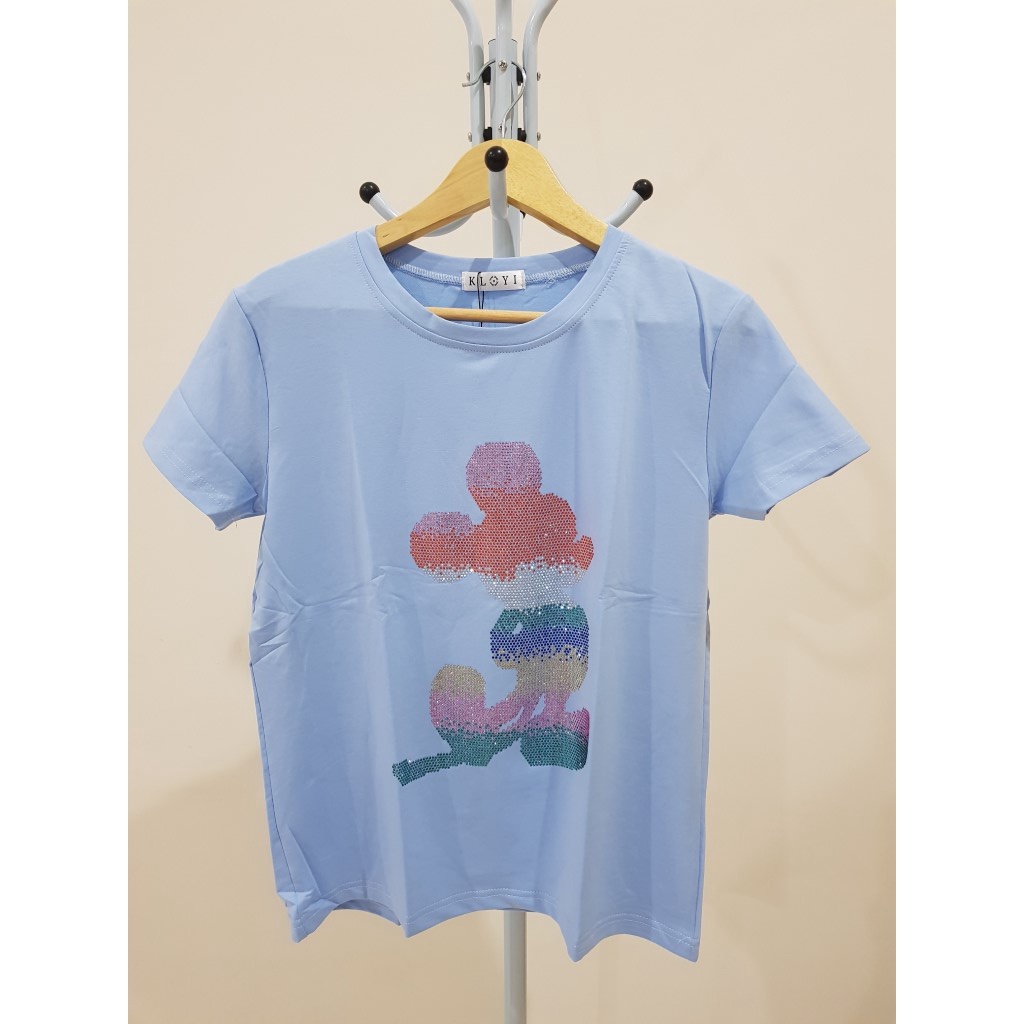 Kloyi Kaos Mickey Blink-blink Rainbow Import Malaysia KL011