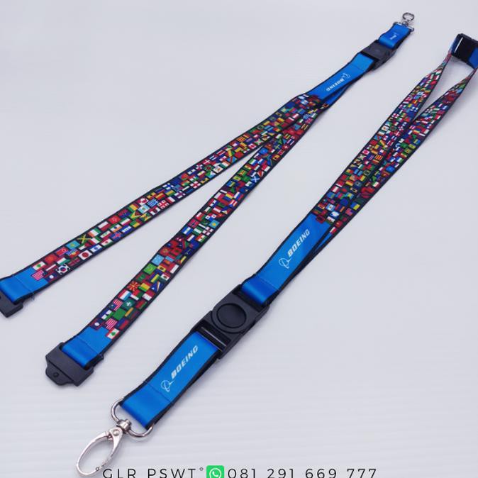 

Lanyard / Gantungan Tali ID Card Boeing Bendera PREMIUM