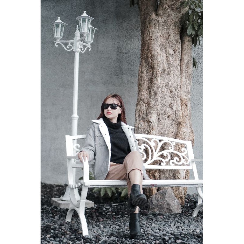 OOTDSUPPLY Corduroy Sherpa Jacket Black | Jaket Corduroi | Outerwear-6