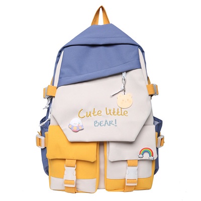 Mismi Cecile Bag - Tas Ransel Wanita Korea Cute Backpack Anak Sekolah Perempuan Stylish kualitas Import - 14C-Biru