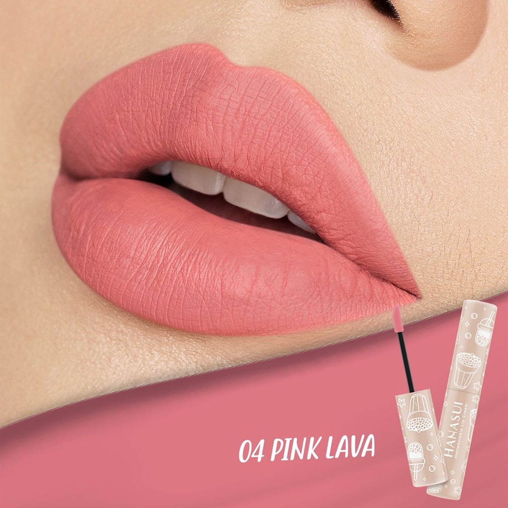 Hanasui Lip Cream Boba Edition 04 Pink Lava