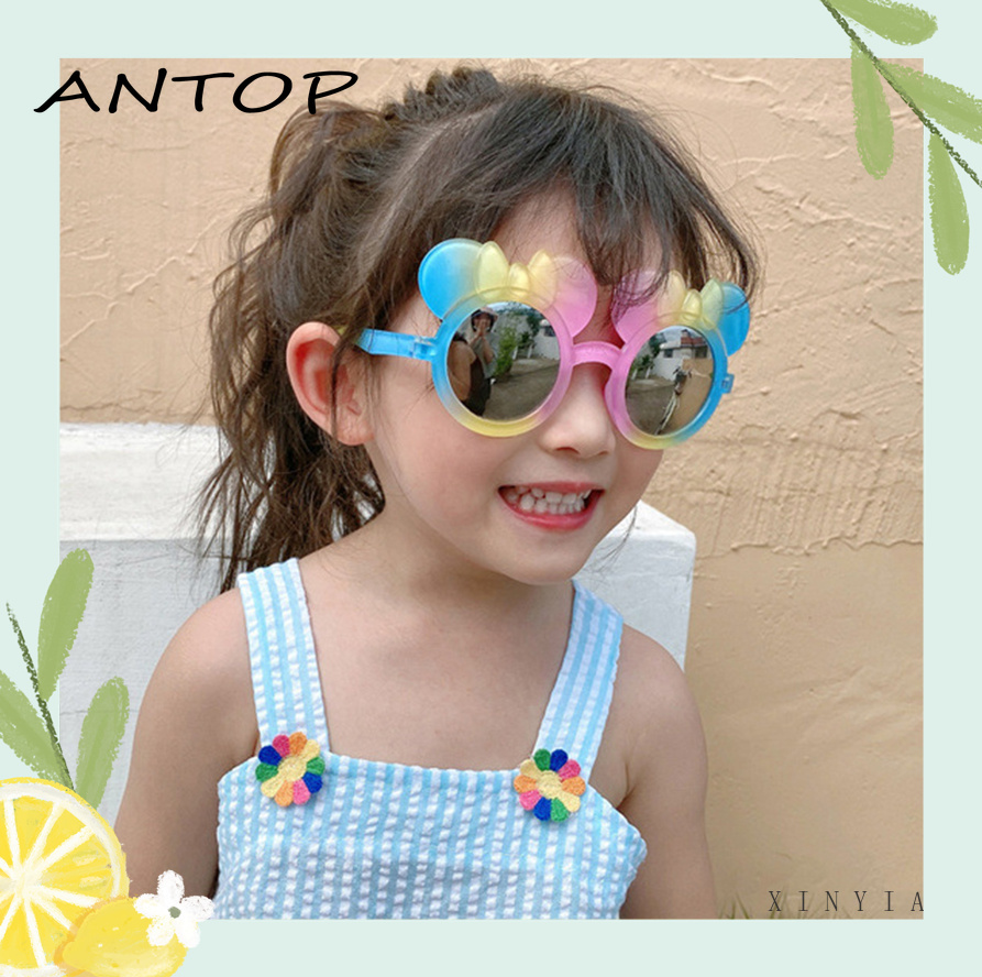 Kacamata Anak Laki-laki / Perempuan Lensa Flat Motif Kartun Gaya Korea ANTOP