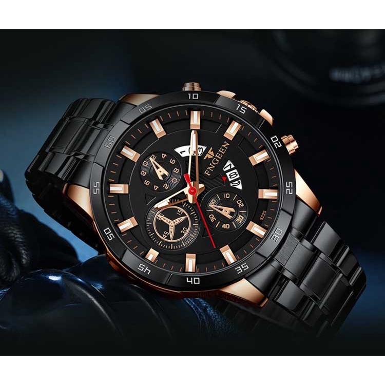 Jam Tangan Pria FNGEEN Rantai- Jam Tangan Terbaru- Jam Tangan Pria Casual-F009 rantai- Jam Tangan Ke