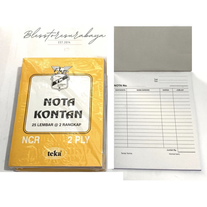 

[BS 335] (10 pcs) Nota Besar NCR Teka - Penjualan 1 - 2 - 3 Ply