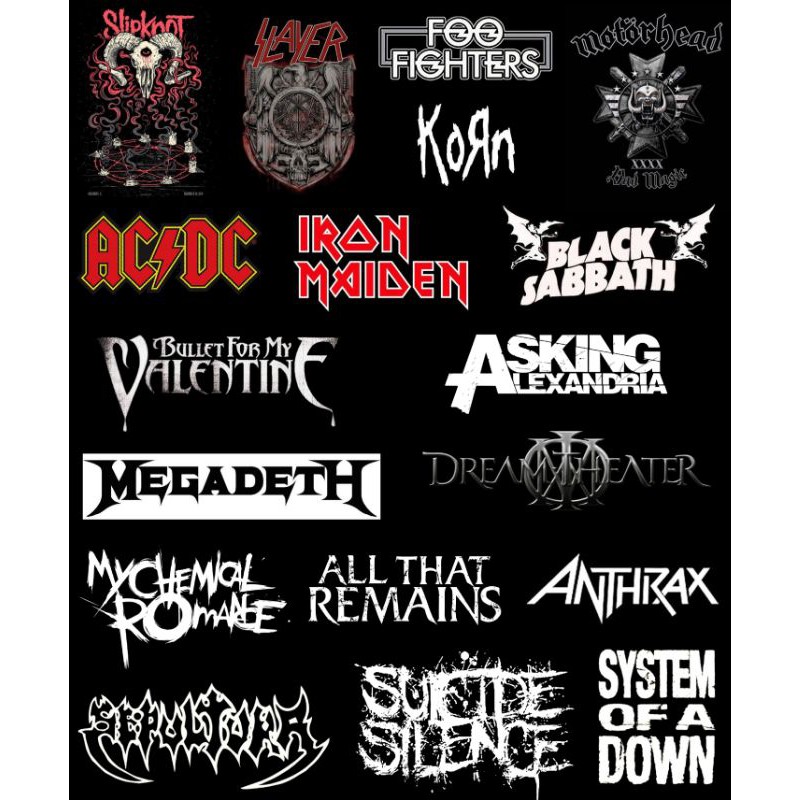 sticker pack stiker band metal hardcore populer barat rock untuk tumblr laptop koper case