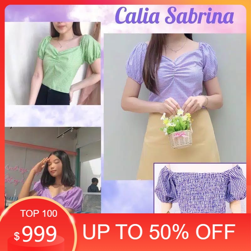 Calia Sabrina Crop ATASAN ; BAJU BSJU BAJI/ PAKAIAN/ KAOS TSHIRT T-SHIRT/ BLOUSE BLUES BLUS/ KEMEJA 