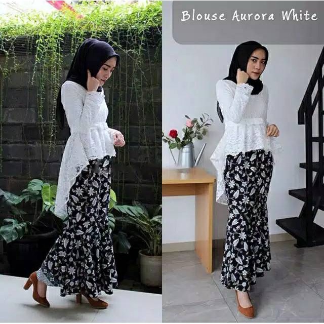 KEBAYA BROKAT AURORA / KEBAYA SILVER / HITAM / PUTIH / KEBAYA MODERN / KEBAYA WISUDA / BAJU WANITA