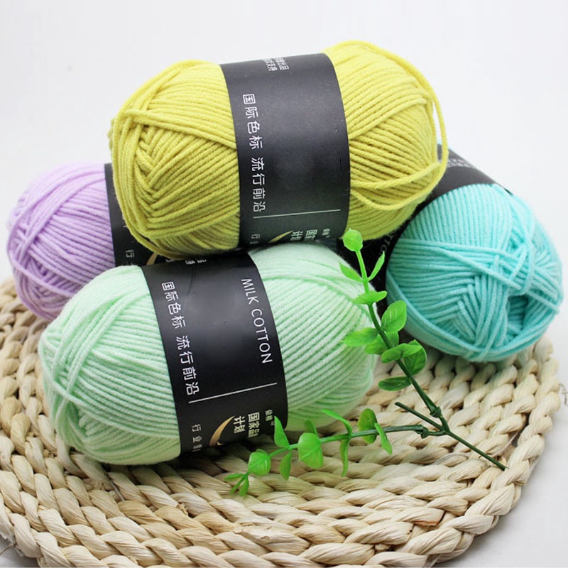 Benang rajut katun susu 4ply/ 50 Grams/Bola Untuk Merajut Tangan Merajut Crochet DIY benang katun susu Milk Cotton Crochet Yarn