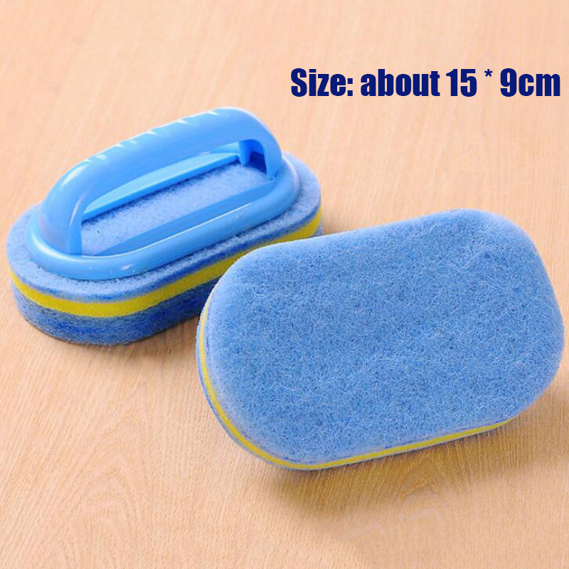 Spons Sikat Pembersih Kaca Dinding Bahan Microfiber Gagang Plastik Serbaguna Untuk Dapur / Kamar Mandi