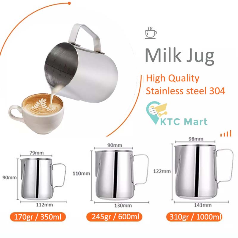 KTCmart - SUS 304 Milk Jug Kopi Cappucino Latte Art Jug Stainless Espresso Teko Pitcher Barista Cangkir