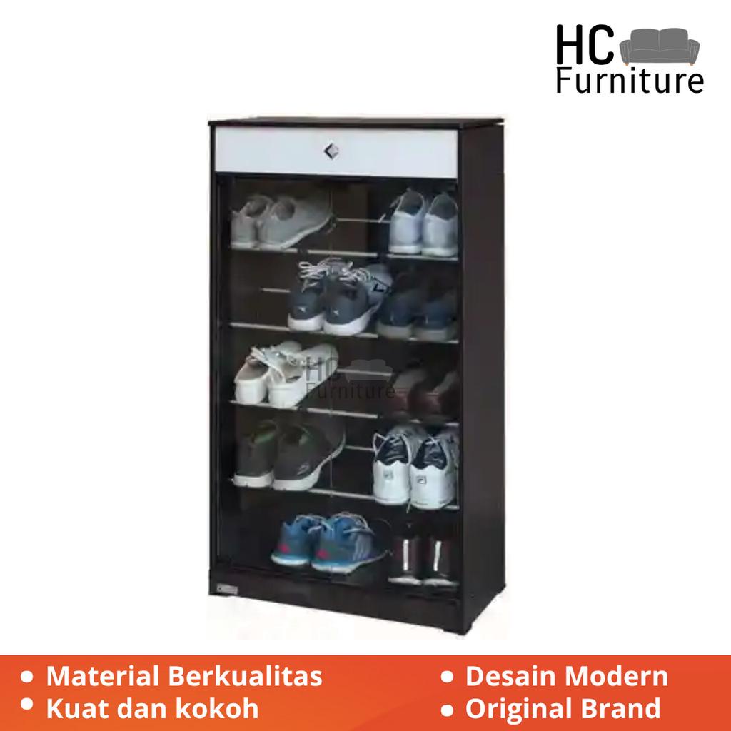 Rak Sepatu Huga 2 Pintu Kaca sliding 4220