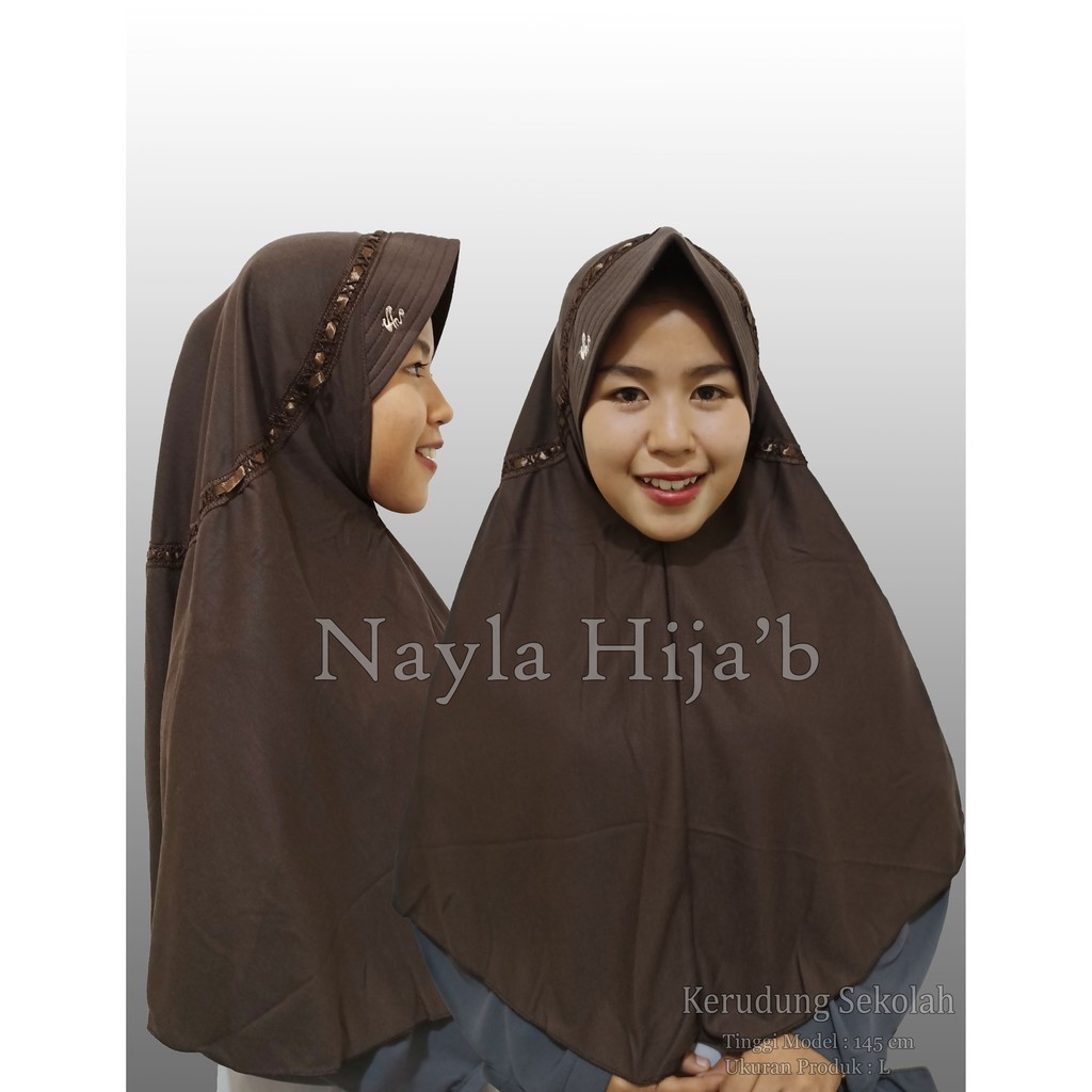 Kerudung Sekolah Pita Atas Kerudung Sekolah Anak SD SMP SMA Kerudung Sekolah Terbaru Nayla Hijab