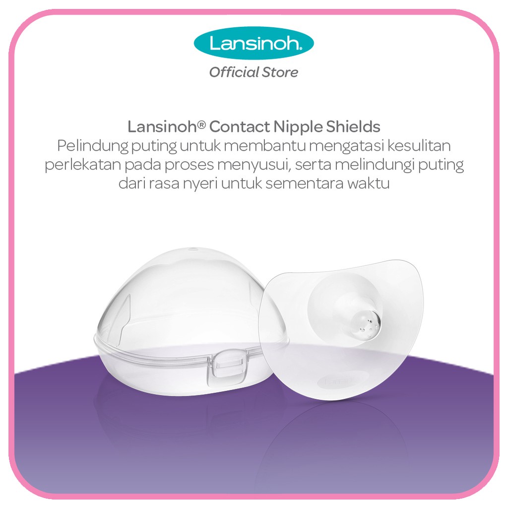 Castle - Lansinoh Contact Nipple Shields With Protective Case x2 20mm - 24mm / Pelindung Puting Busui