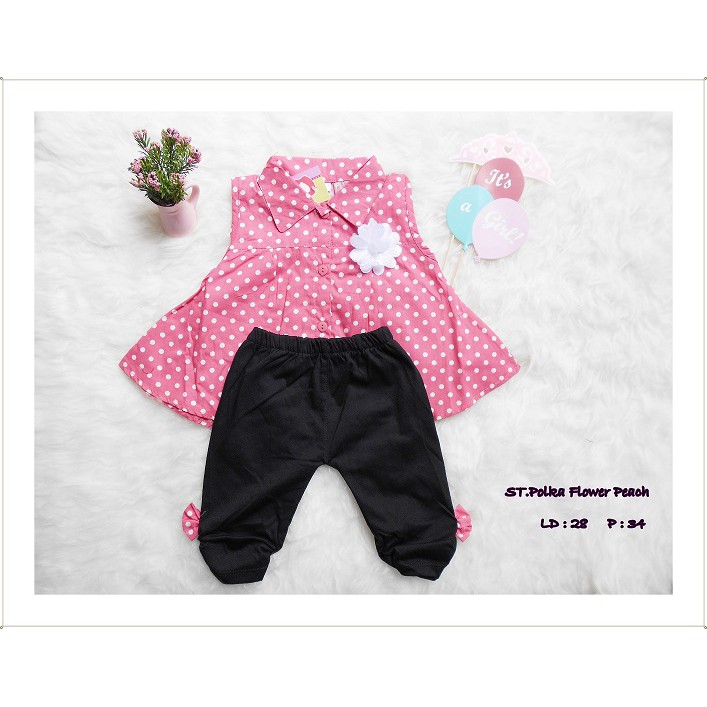 TERMURAH !! BAJU ANAK BAJU FASHIONFashion Baju Baby Stelan Celana Polka Flowers