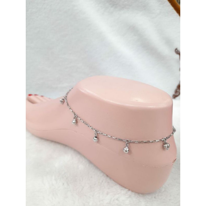 GLK978H110H gelang kaki emas putih asli dewian white gold berat 5.550 26.9cm kadar 750 75% HWT