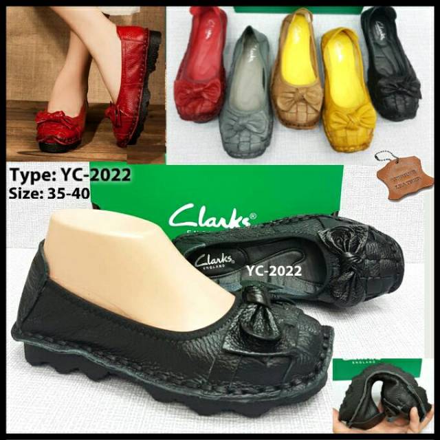 Sepatu kulit flat kerja Clarks 2022 cewek wanita fashion