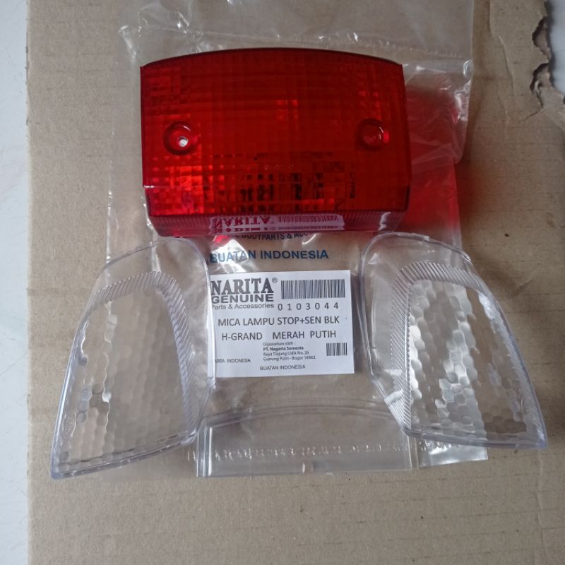 Mika kaca lampu stoplamp stop belakang Astrea grand legenda merah putih