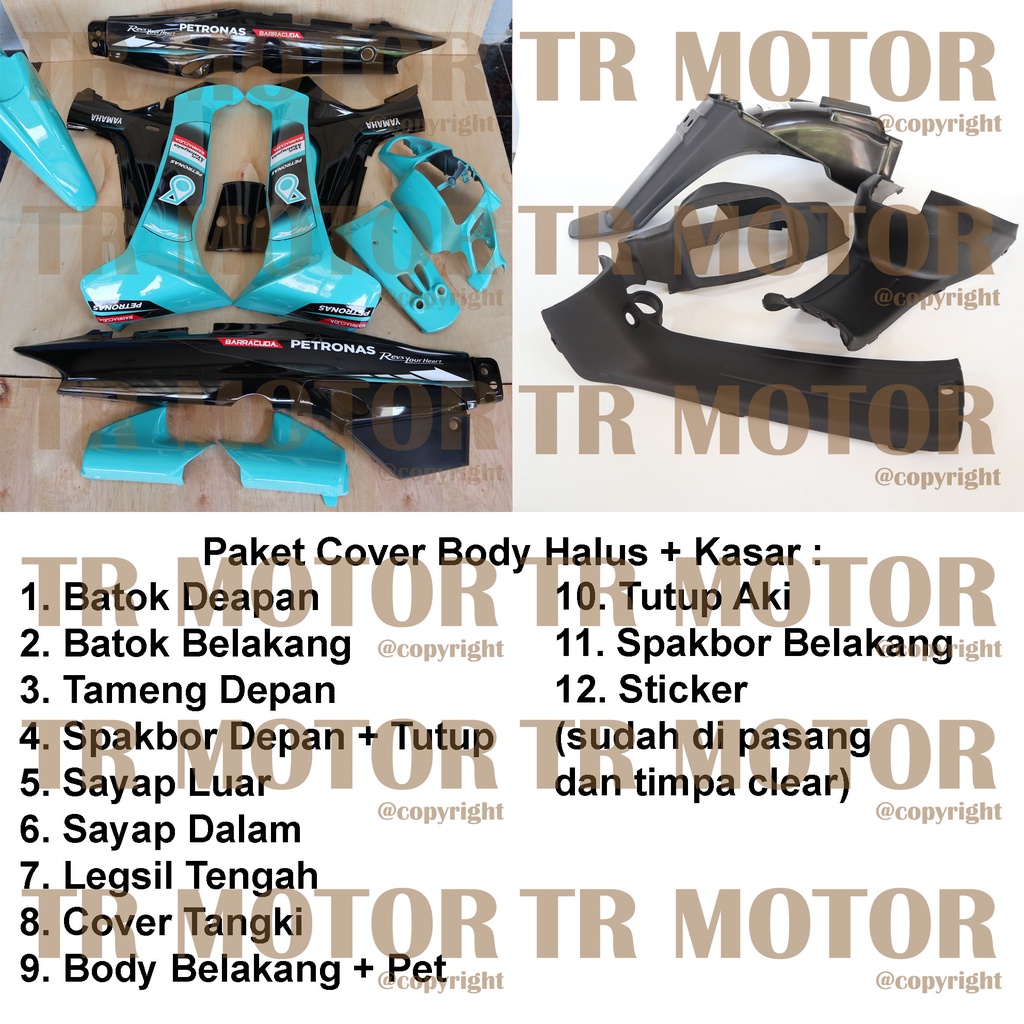 Cover Body Fizr F1zr Petronas Biru Tosca  Full Set Halus Cover Bodi Yamaha Fiz r