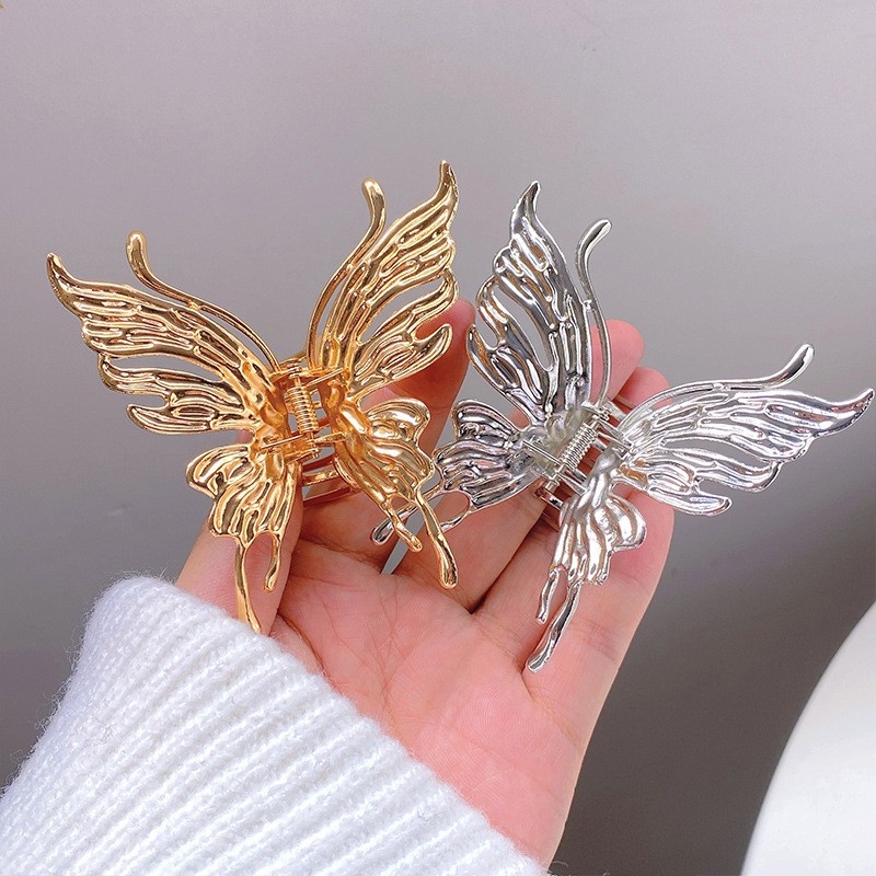 Jepit Rambut Bentuk Kupu-Kupu Bahan Metal Gaya Korea Untuk Wanita Butterfly