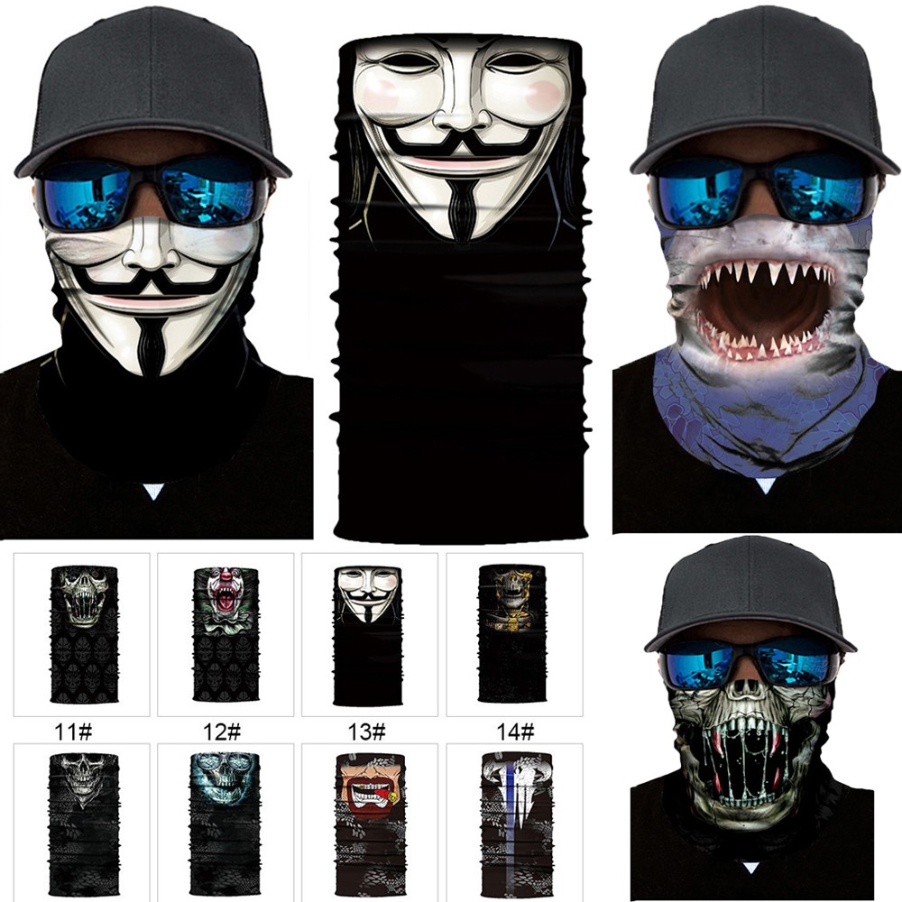 Buff Multifungsi Gambar Kartun Wajah Joker Bahan Polyester Fiber Untuk Kegiatan Outdoor