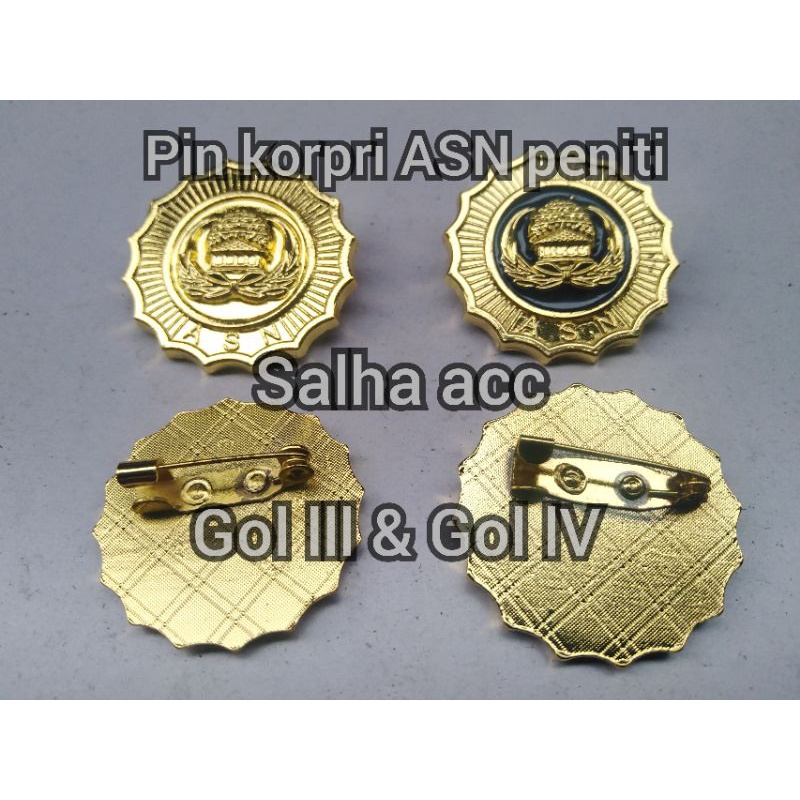 pin bross pin korpri ASN peniti golongan 3&4