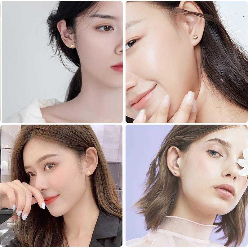 Set 12 Pasang Anting Tusuk Bentuk Segitiga + Mutiara + Kristal untuk Wanita