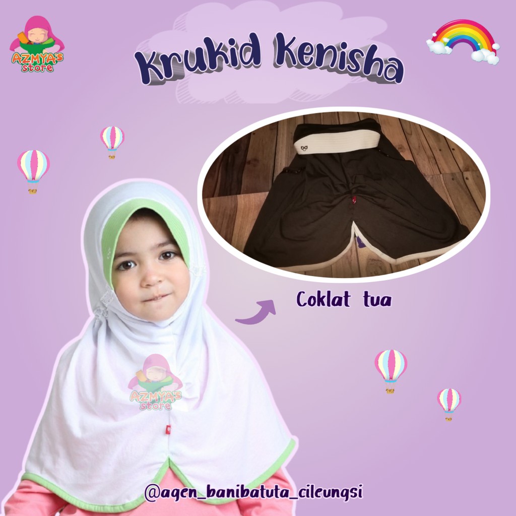 jilbab anak bani batuta kenisha krukid bani batuta kenisha coklat jilbab sekolah anak 3-4th