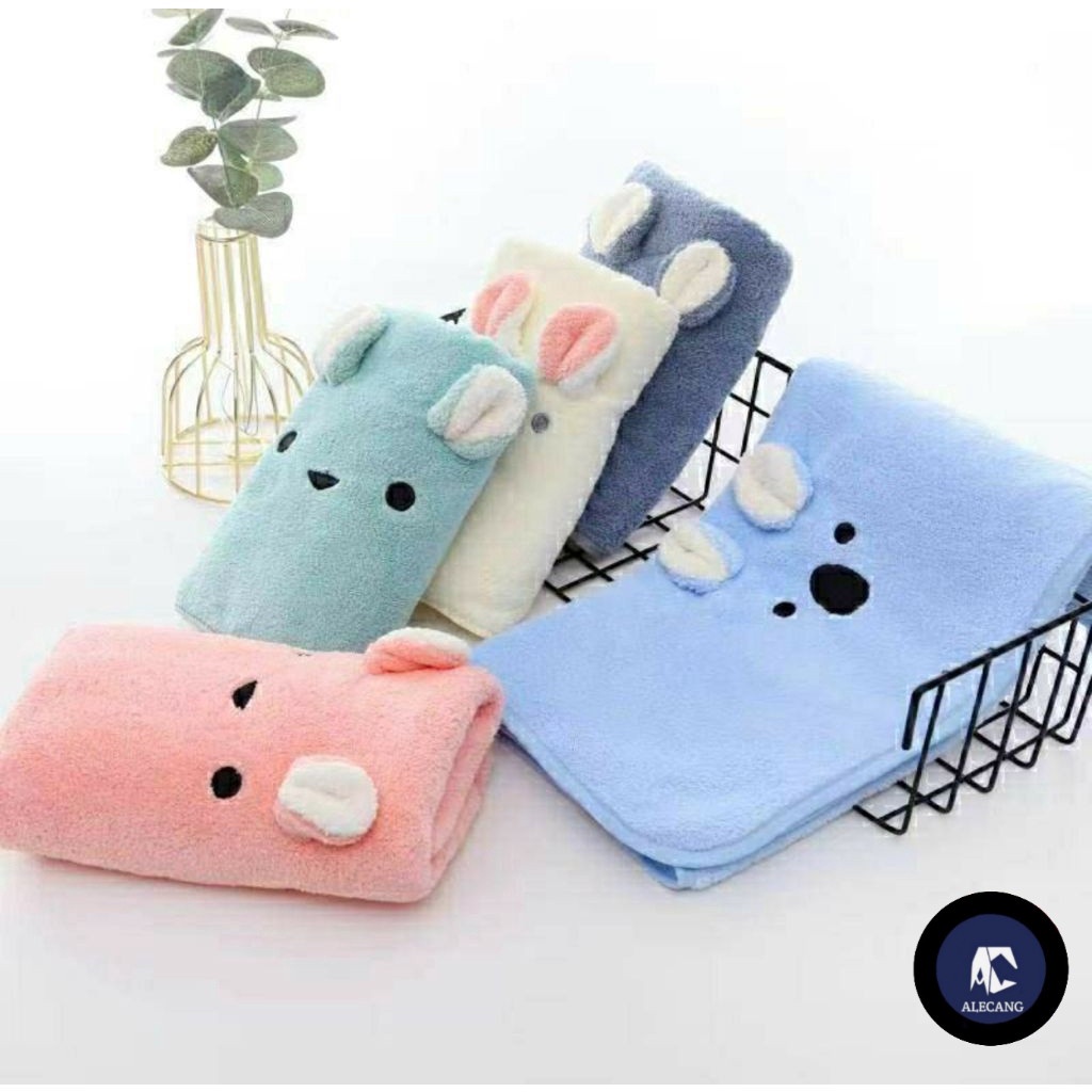 Handuk Bayi Microfiber Premium / Handuk Anak Premium Motif Hewan Kualitas Import