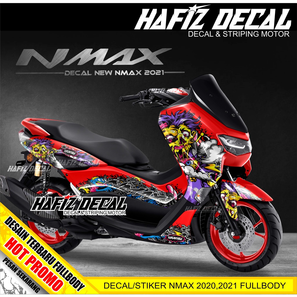 DECAL NMAX NEW MERAH , DECAL NMAX 2020, DECAL NMAX 2021, DECAL NMAX FULL BODY, DECAL NMAX 2020 FULL 