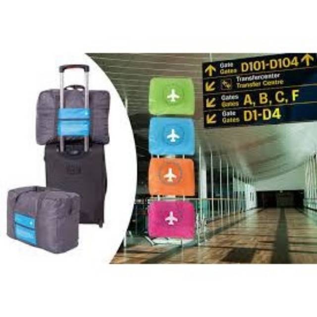 FLIGHT FOLDING BAG - FOLDABLE TRAVEL BAG - HAND CARRY TAS LIPAT TAS JINJING