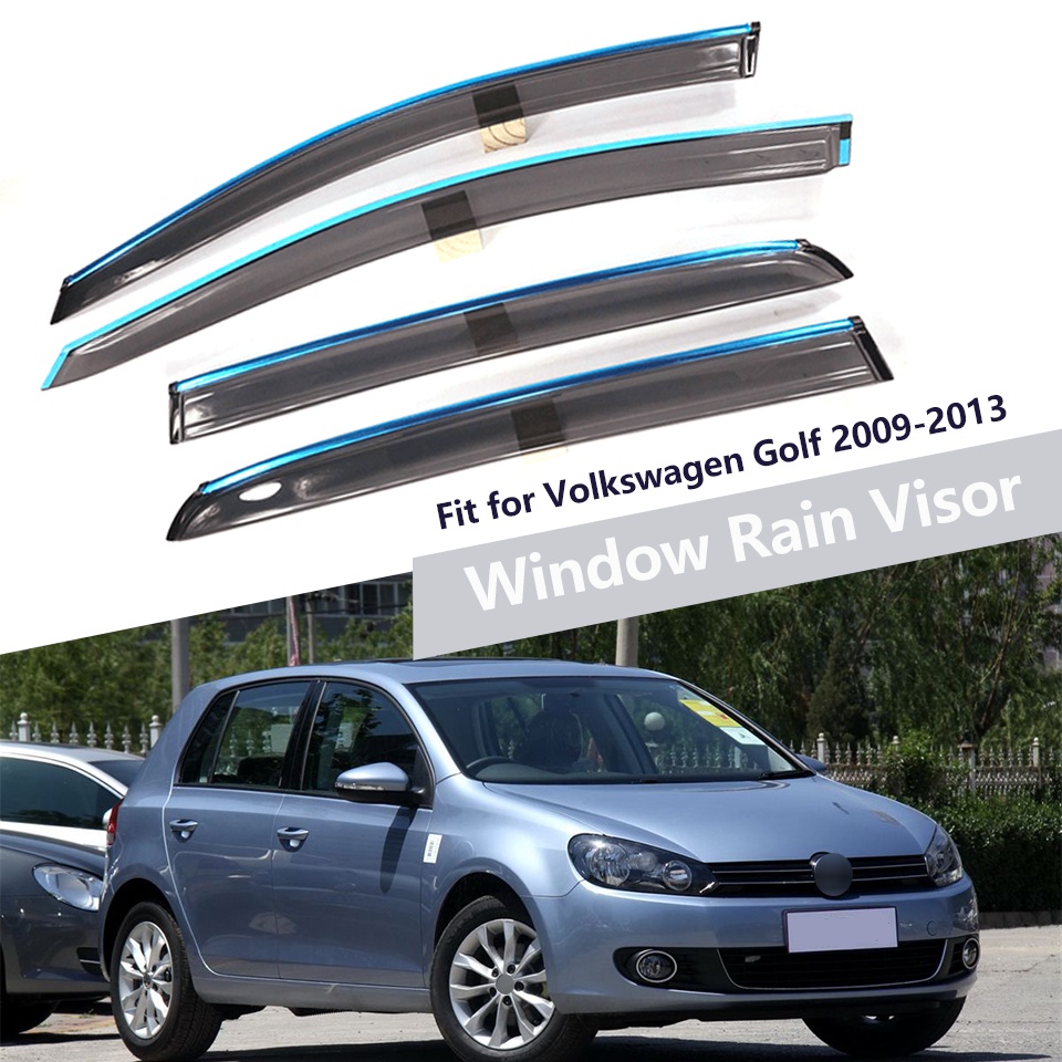 1 Set Visor Jendela Mobil VW Golf Mk6 Bahan Abs 2013-2009