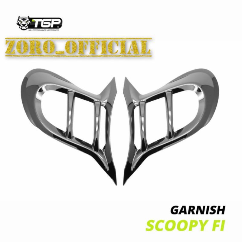 GARNISH LAMPU DEPAN CHROME SCOOPY FI AKSESORIS DEPAN SCOOPY FI/pelindung lampu depan