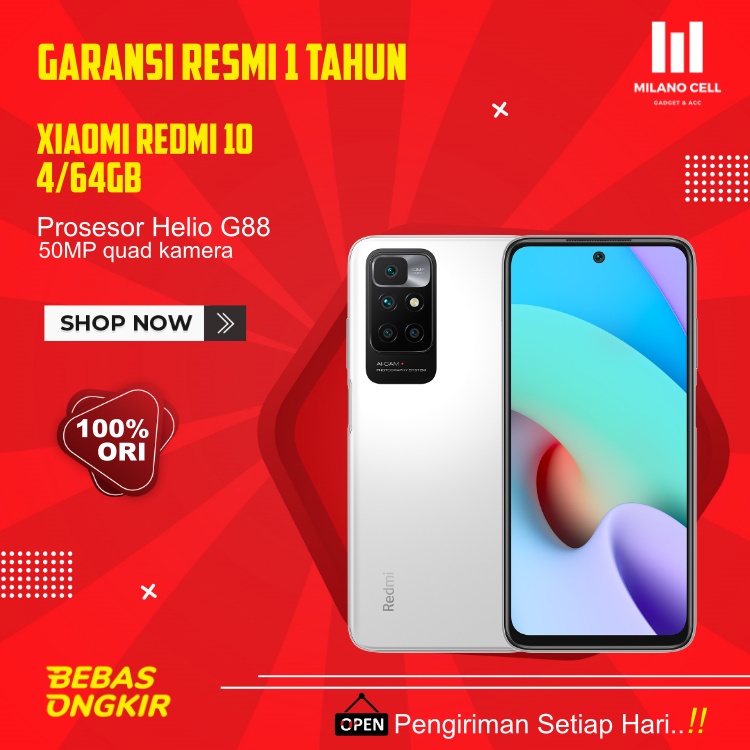 Xiaomi Redmi 10 2022 4/64GB dan 6/128GB Garansi Resmi