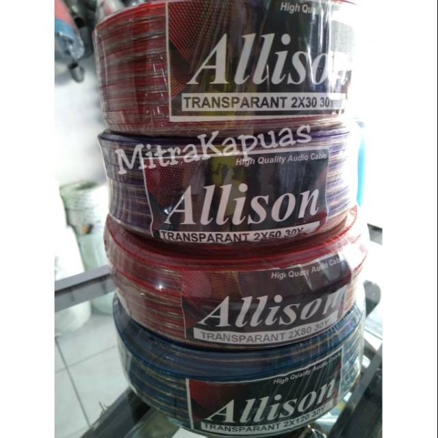 KABEL LISTRIK TRANSPARAN KABEL SERABUT 2 x 50 2x50 | ALLISON