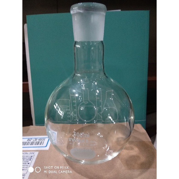 Boiling Flask Flat Bottom 500 ml Iwaki.