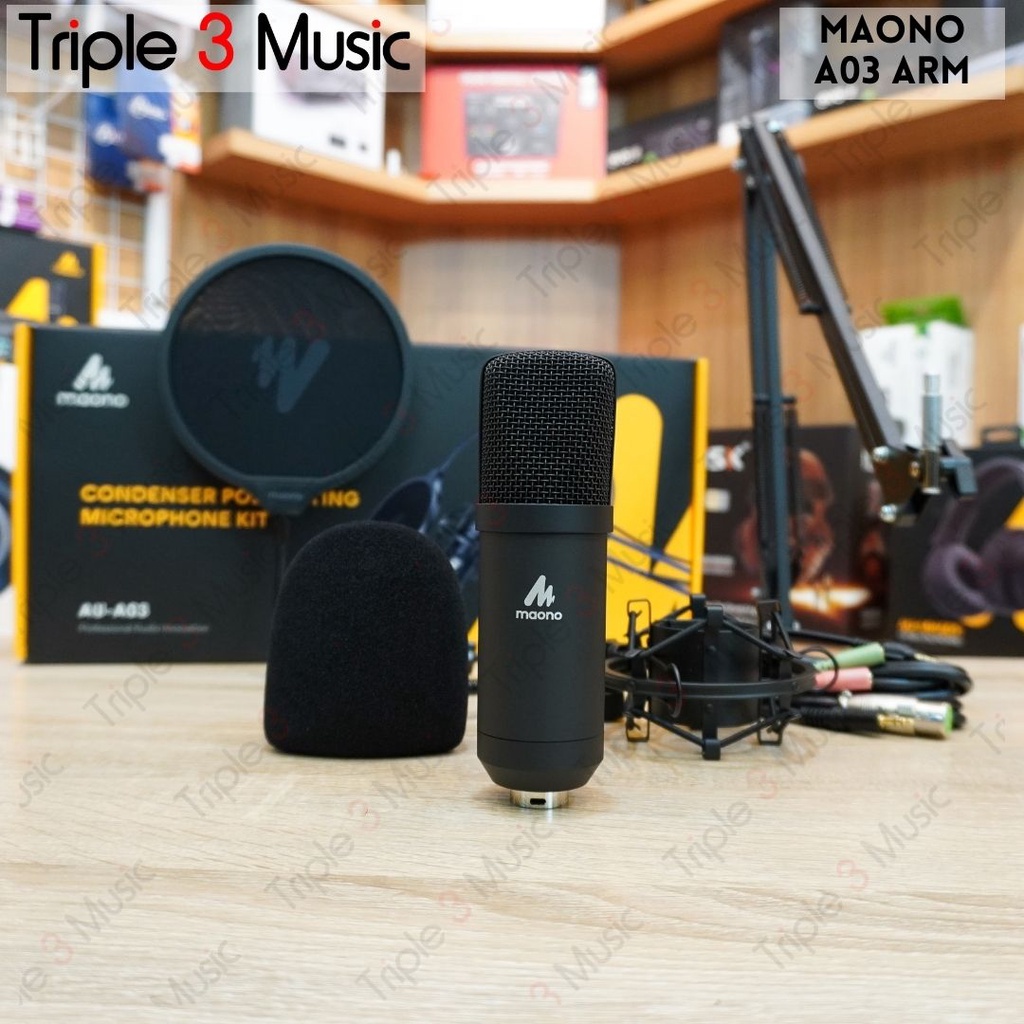 MAONO AU-A03T A03T Podcast Microphone Kit 3.5mm Condenser Studio