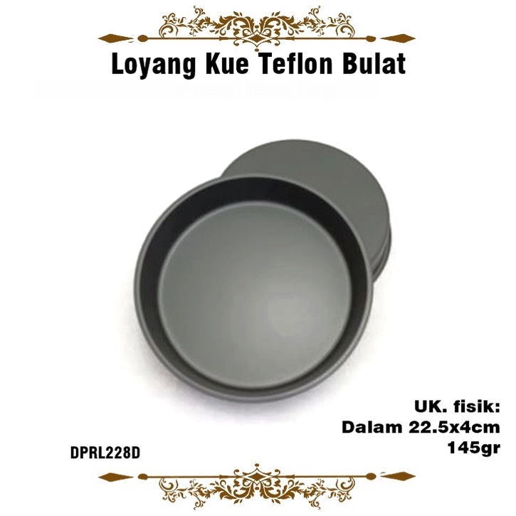 Loyang Kue Teflon/Loyang Anti Lengket/Loyang Bulat 24x4cm