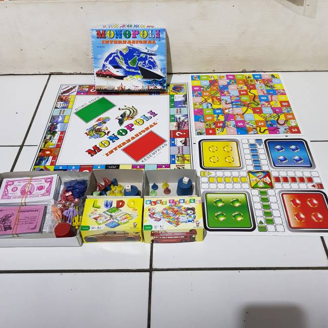 Promo PAKET MAINAN JADUL MONOPOLI LUDO ULAR TANGGA
