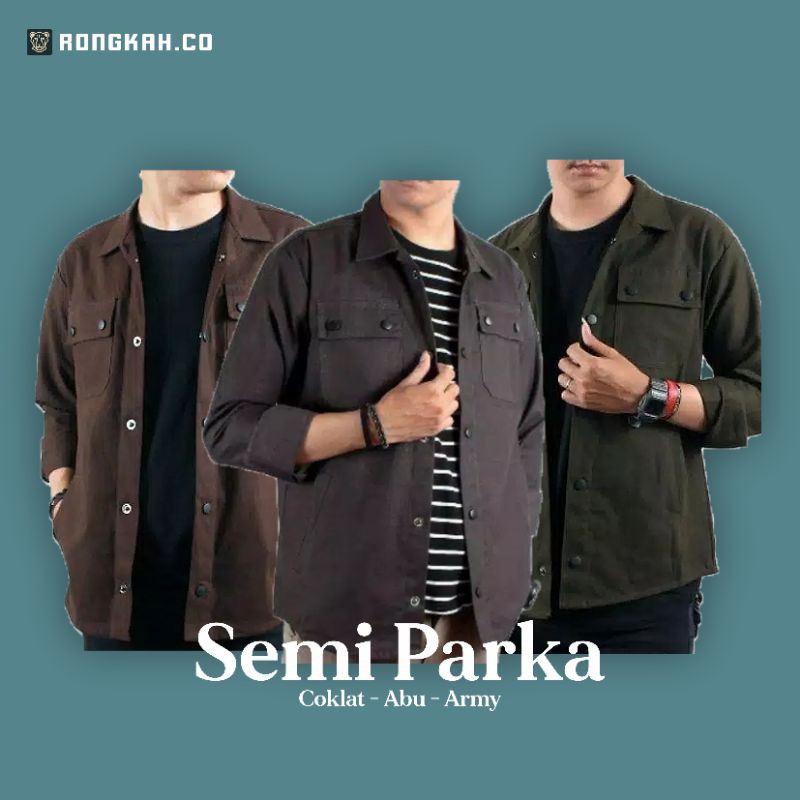 JAKET SEMI PARKA WOLV - Kemeja Semi Parka - Kemeja Pria - Jaket Pria